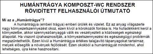 Hungarian Translation of Humanure Handbook Manual